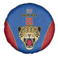 Africa DR Congo Football Custom Spare Tire Cover Blue Leopard Skin Pattern - African Pride