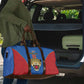 Africa DR Congo Football Custom Travel Bag Blue Leopard Skin Pattern
