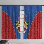 Africa DR Congo Football Custom Window Curtain Blue Leopard Skin Pattern - African Pride