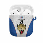 Africa DR Congo Football Custom AirPods Case White Leopard Skin Pattern