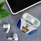 Africa DR Congo Football Custom AirPods Case White Leopard Skin Pattern