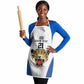 Africa DR Congo Football Custom Apron White Leopard Skin Pattern