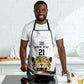 Africa DR Congo Football Custom Apron White Leopard Skin Pattern