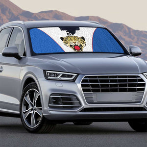 Africa DR Congo Football Custom Auto Sun Shade White Leopard Skin Pattern