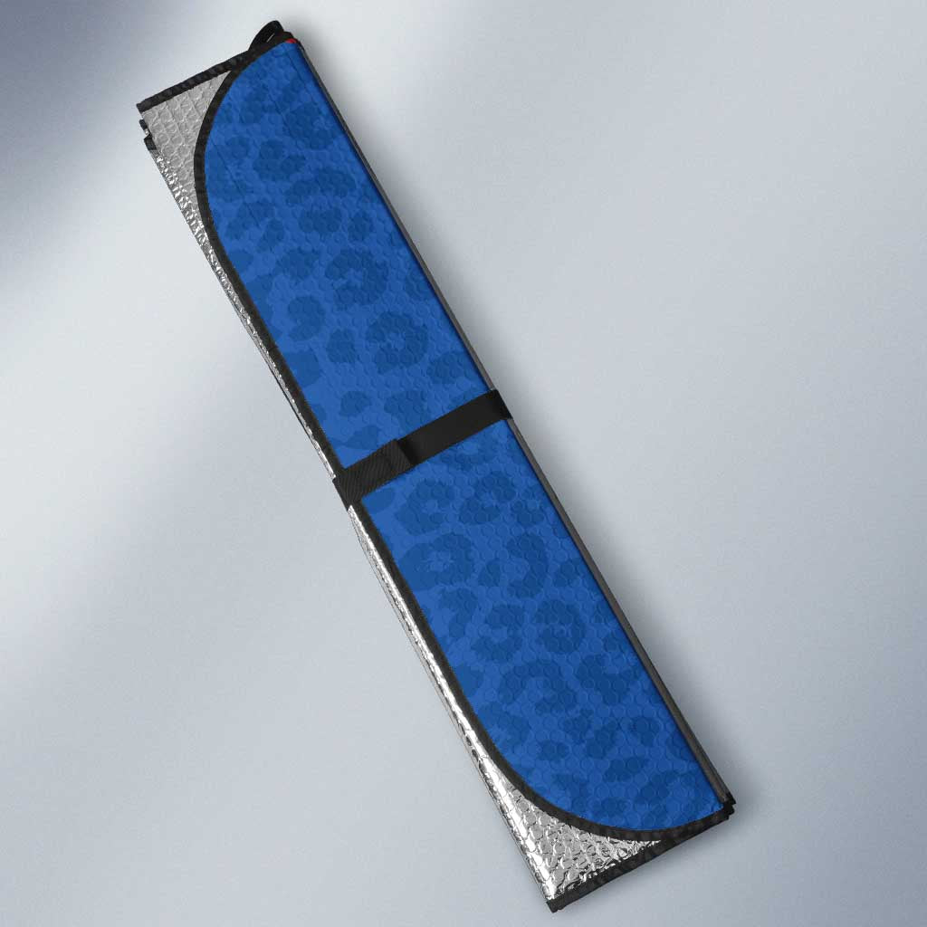 Africa DR Congo Football Custom Auto Sun Shade White Leopard Skin Pattern