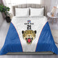Africa DR Congo Football Custom Bedding Set White Leopard Skin Pattern - African Pride
