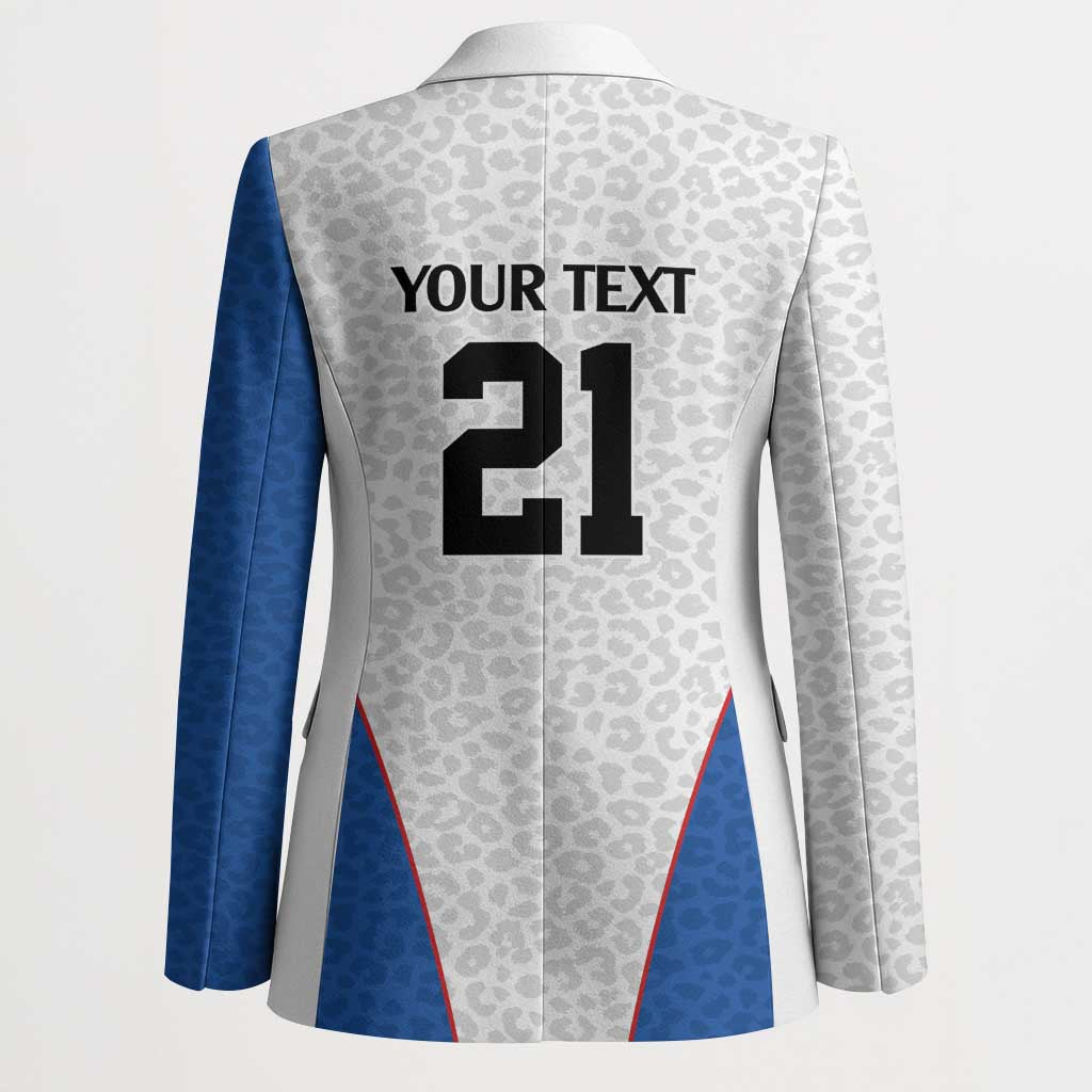 Africa DR Congo Football Custom Blazer White Leopard Skin Pattern