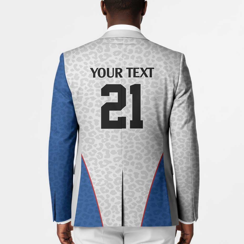 Africa DR Congo Football Custom Blazer White Leopard Skin Pattern