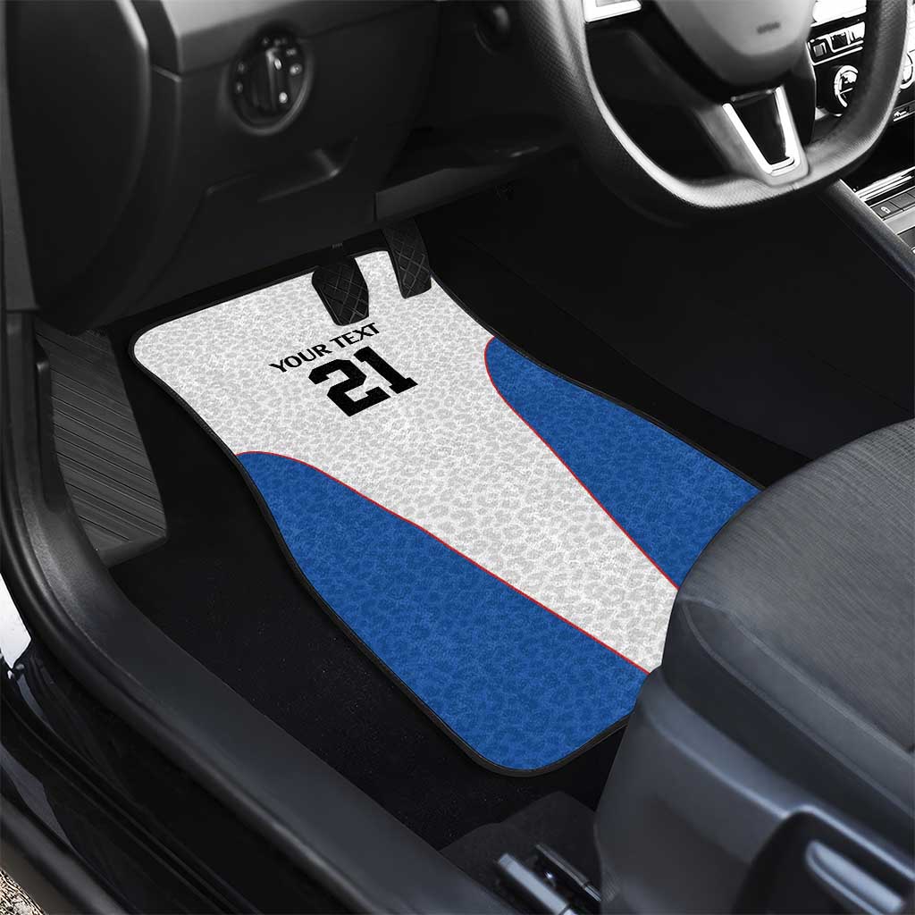 Africa DR Congo Football Custom Car Mats White Leopard Skin Pattern - African Pride