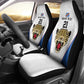 Africa DR Congo Football Custom Car Seat Cover White Leopard Skin Pattern - African Pride