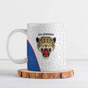 Africa DR Congo Football Custom Ceramic Mug White Leopard Skin Pattern