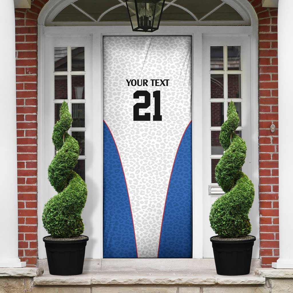 Africa DR Congo Football Custom Door Cover White Leopard Skin Pattern