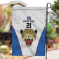 Africa DR Congo Football Custom Garden Flag White Leopard Skin Pattern - African Pride