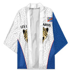 Africa DR Congo Football Custom Kimono White Leopard Skin Pattern