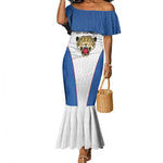 Africa DR Congo Football Custom Mermaid Dress White Leopard Skin Pattern - African Pride