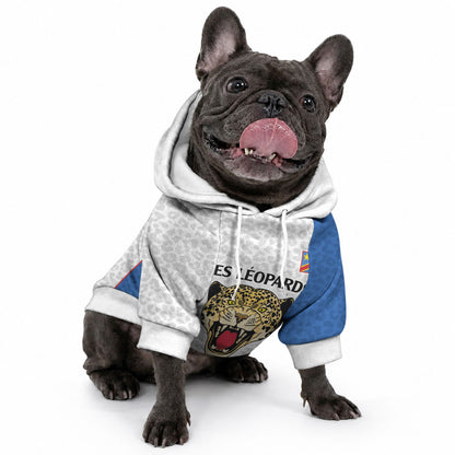 Africa DR Congo Football Custom Pet Hoodie White Leopard Skin Pattern