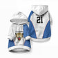 Africa DR Congo Football Custom Pet Hoodie White Leopard Skin Pattern