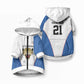 Africa DR Congo Football Custom Pet Hoodie White Leopard Skin Pattern