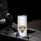 Africa DR Congo Football Custom Skinny Tumbler White Leopard Skin Pattern - African Pride