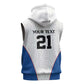 Africa DR Congo Football Custom Sleeveless Zip Hoodie White Leopard Skin Pattern - African Pride