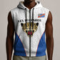 Africa DR Congo Football Custom Sleeveless Zip Hoodie White Leopard Skin Pattern - African Pride