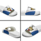 Africa DR Congo Football Custom Slide Sandals White Leopard Skin Pattern