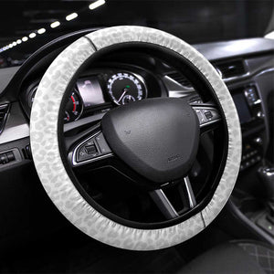 Africa DR Congo Football Steering Wheel Cover White Leopard Skin Pattern - African Pride