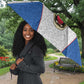 Africa DR Congo Football Custom Umbrella White Leopard Skin Pattern