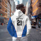 Africa DR Congo Football Custom Zip Hoodie White Leopard Skin Pattern - African Pride