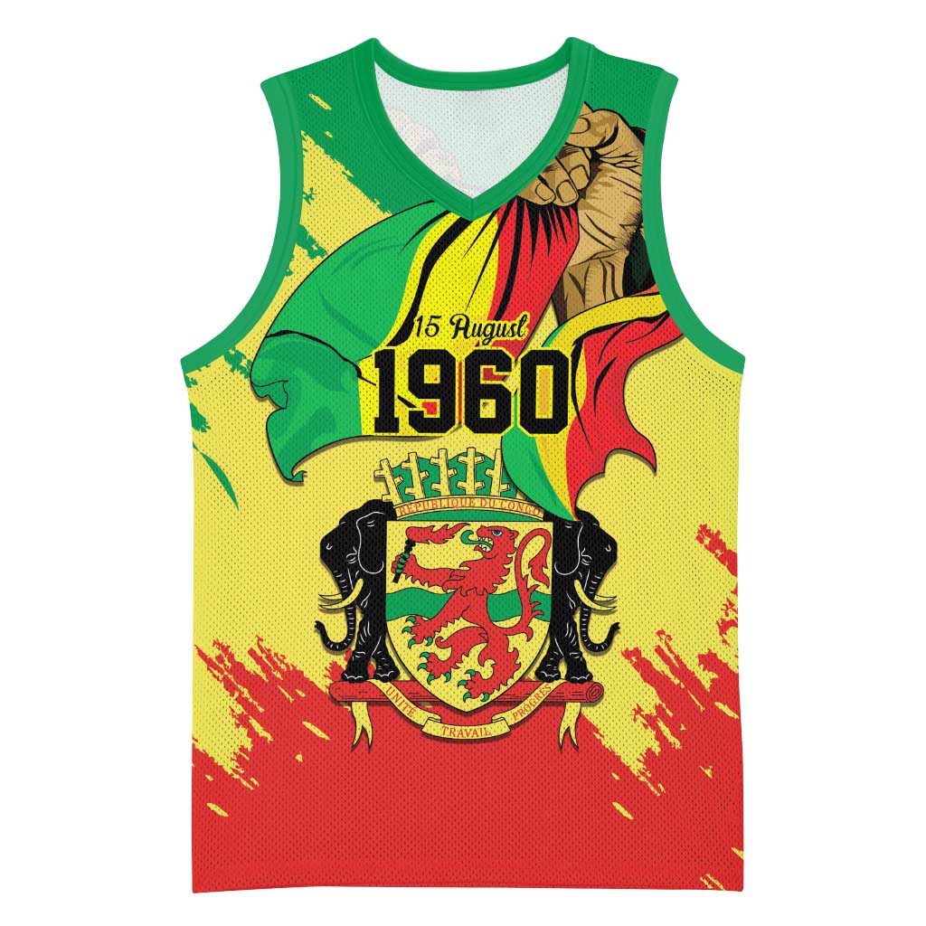 Republic of The Congo Independence Day Personalized Basketball Jersey Congo-Brazzaville Since 1960 LT9