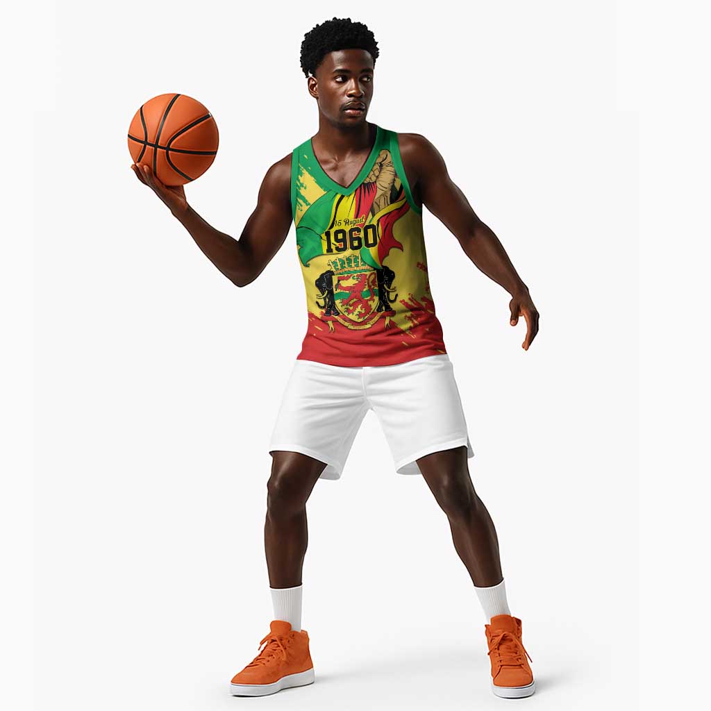 Republic of The Congo Independence Day Personalized Basketball Jersey Congo-Brazzaville Since 1960 LT9