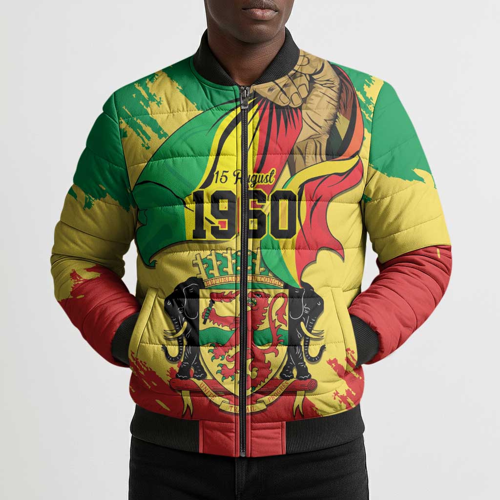 Republic of The Congo Independence Day Personalized Bomber Puffer Jacket Congo-Brazzaville Since 1960