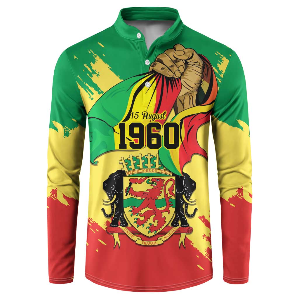 Republic of The Congo Independence Day Personalized Button Sweatshirt Congo-Brazzaville Since 1960