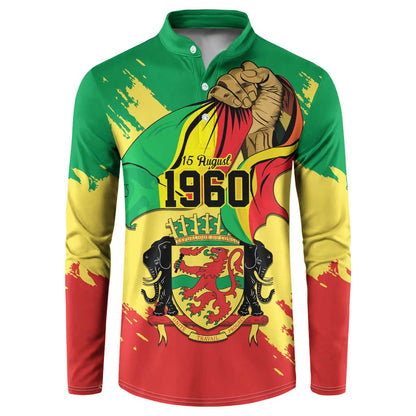 Republic of The Congo Independence Day Personalized Button Sweatshirt Congo-Brazzaville Since 1960