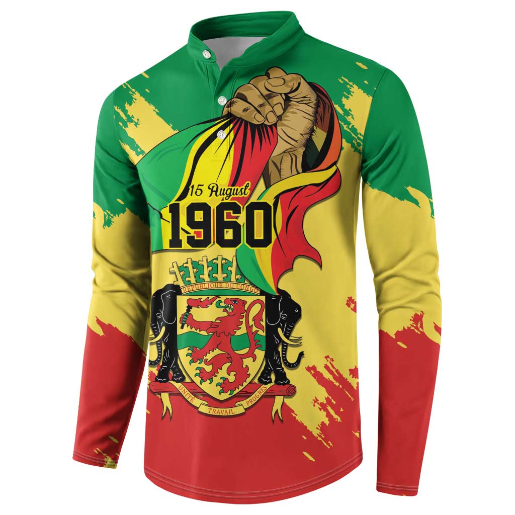 Republic of The Congo Independence Day Personalized Button Sweatshirt Congo-Brazzaville Since 1960