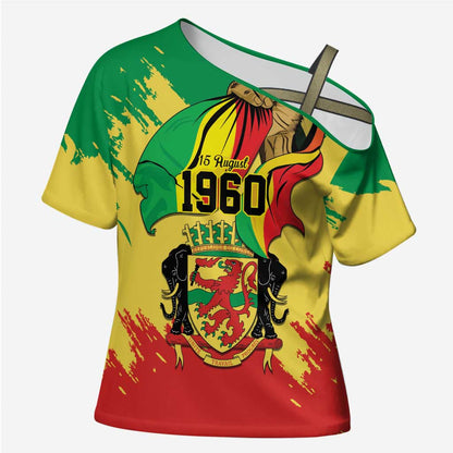 Republic of The Congo Independence Day Personalized Cross Shoulder Shirt Congo-Brazzaville Since 1960