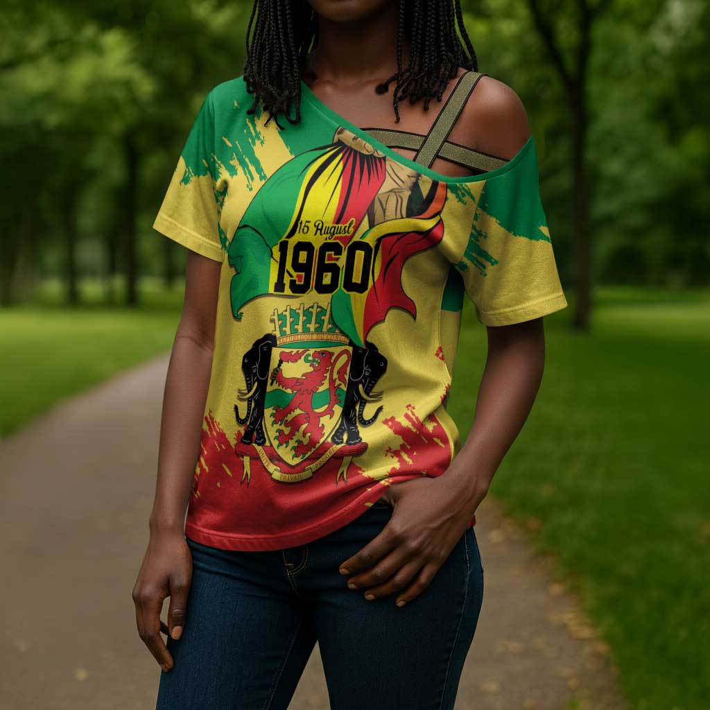 Republic of The Congo Independence Day Personalized Cross Shoulder Shirt Congo-Brazzaville Since 1960