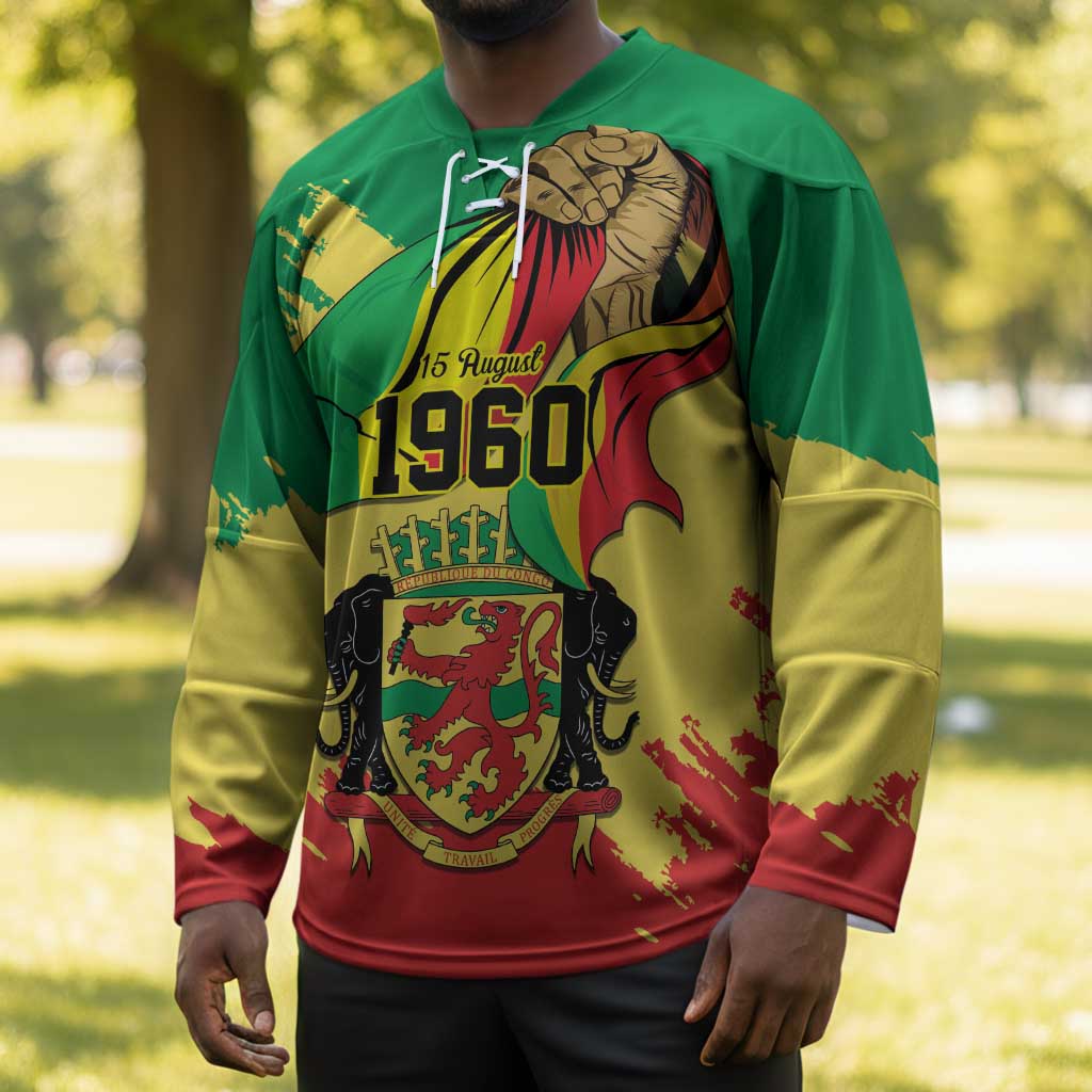 Republic of The Congo Independence Day Personalized Hockey Jersey Congo-Brazzaville Since 1960