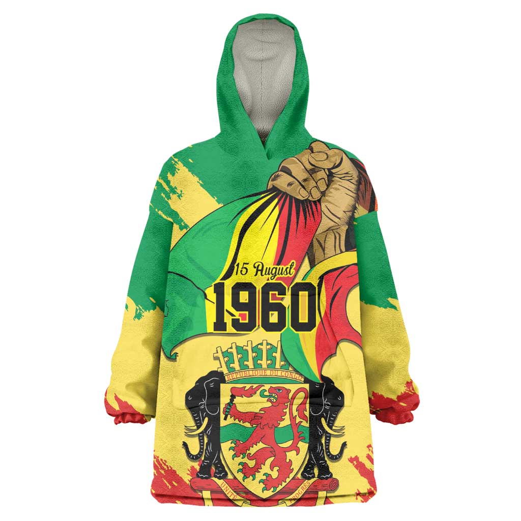 Republic of The Congo Independence Day Personalized Kid Wearable Blanket Hoodie Congo-Brazzaville Since 1960 - African Pride