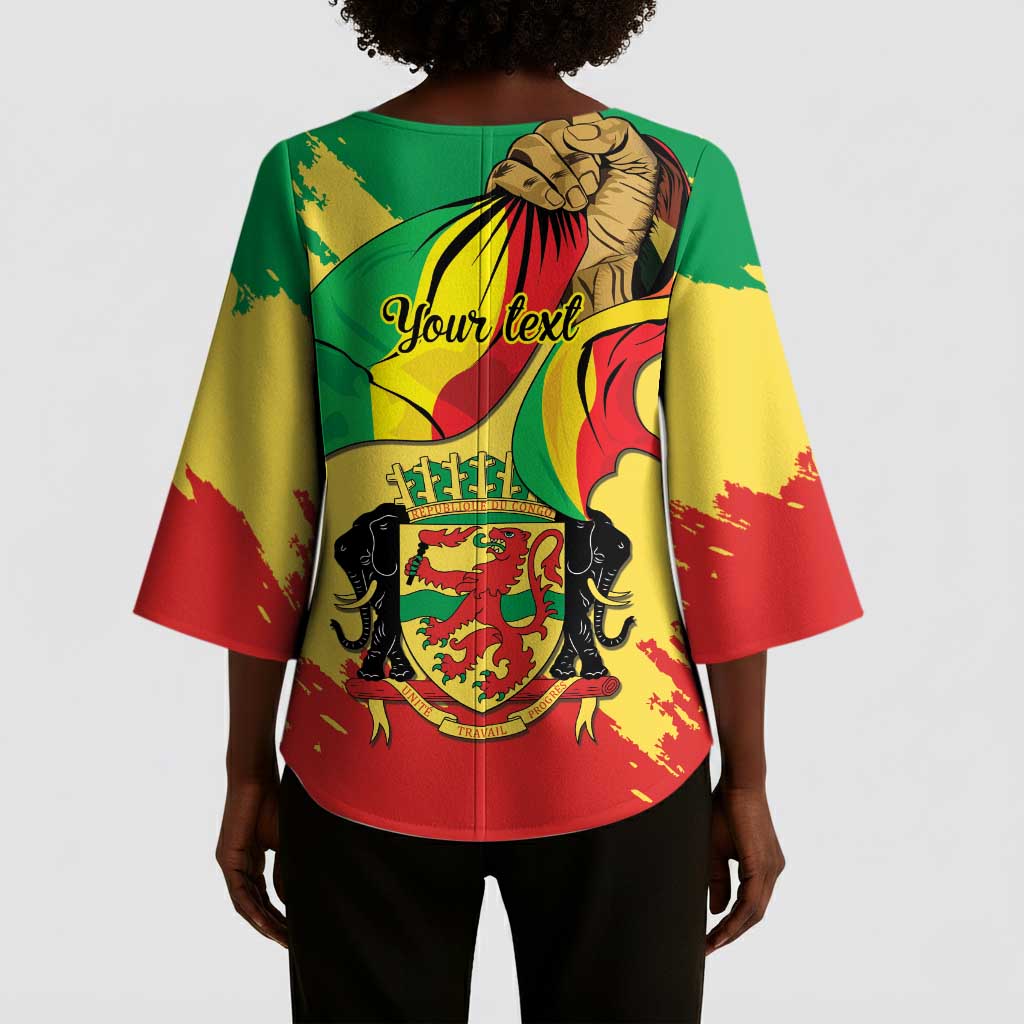Republic of The Congo Independence Day Personalized Kimono Sleeve Blouse Congo-Brazzaville Since 1960