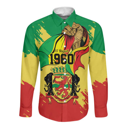 Republic of The Congo Independence Day Personalized Long Sleeve Button Shirt Congo-Brazzaville Since 1960 - African Pride