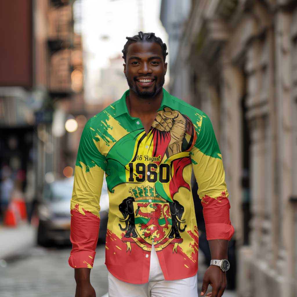 Republic of The Congo Independence Day Personalized Long Sleeve Button Shirt Congo-Brazzaville Since 1960 - African Pride