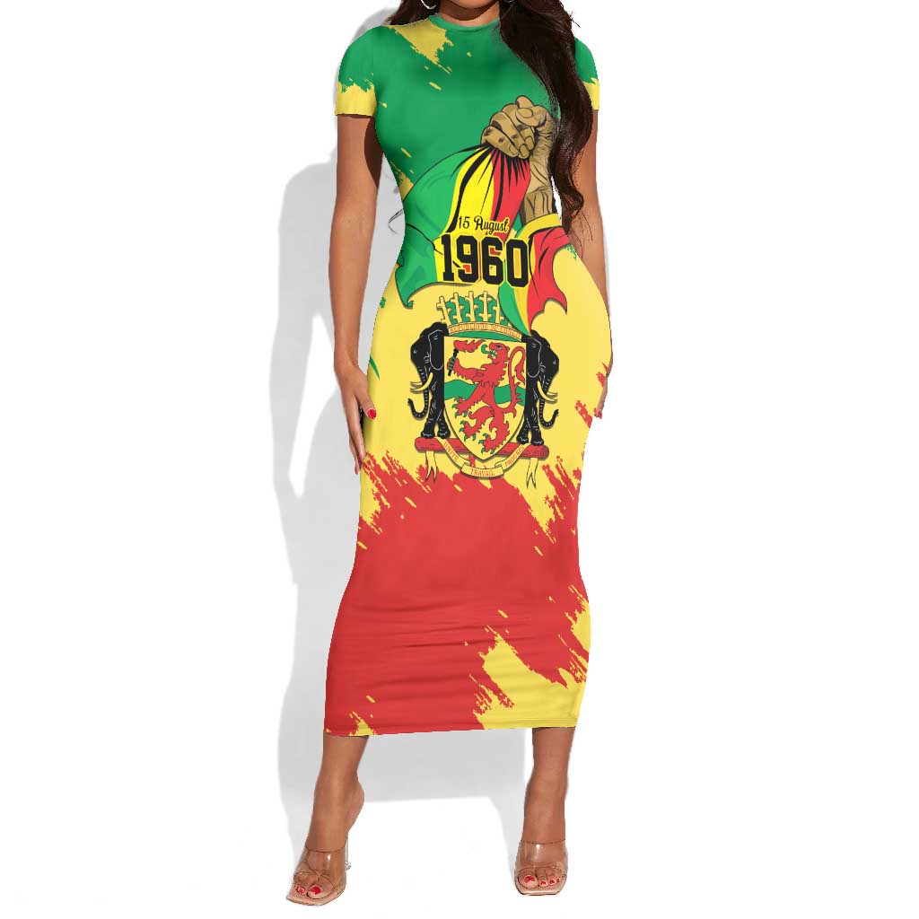 Republic of The Congo Independence Day Personalized Short Sleeve Bodycon Dress Congo-Brazzaville Since 1960 - African Pride