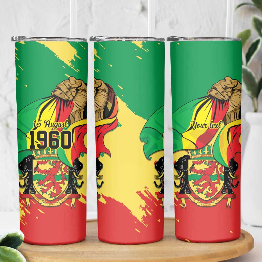 Republic of The Congo Independence Day Personalized Skinny Tumbler Congo-Brazzaville Since 1960 - African Pride
