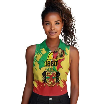 Republic of The Congo Independence Day Personalized Women Sleeveless Polo Shirt Congo-Brazzaville Since 1960 - African Pride