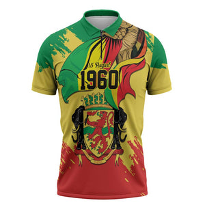 Republic of The Congo Independence Day Personalized Zipper Polo Shirt Congo-Brazzaville Since 1960