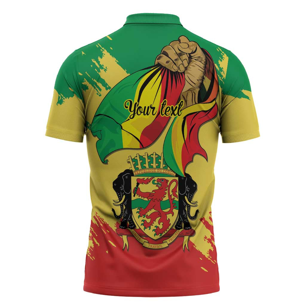 Republic of The Congo Independence Day Personalized Zipper Polo Shirt Congo-Brazzaville Since 1960