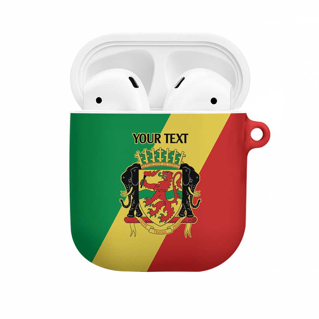 Republic of The Congo Personalized AirPods Case Simple Flag Style