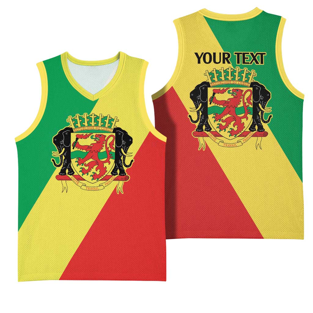 Republic of The Congo Personalized Basketball Jersey Simple Flag Style LT9