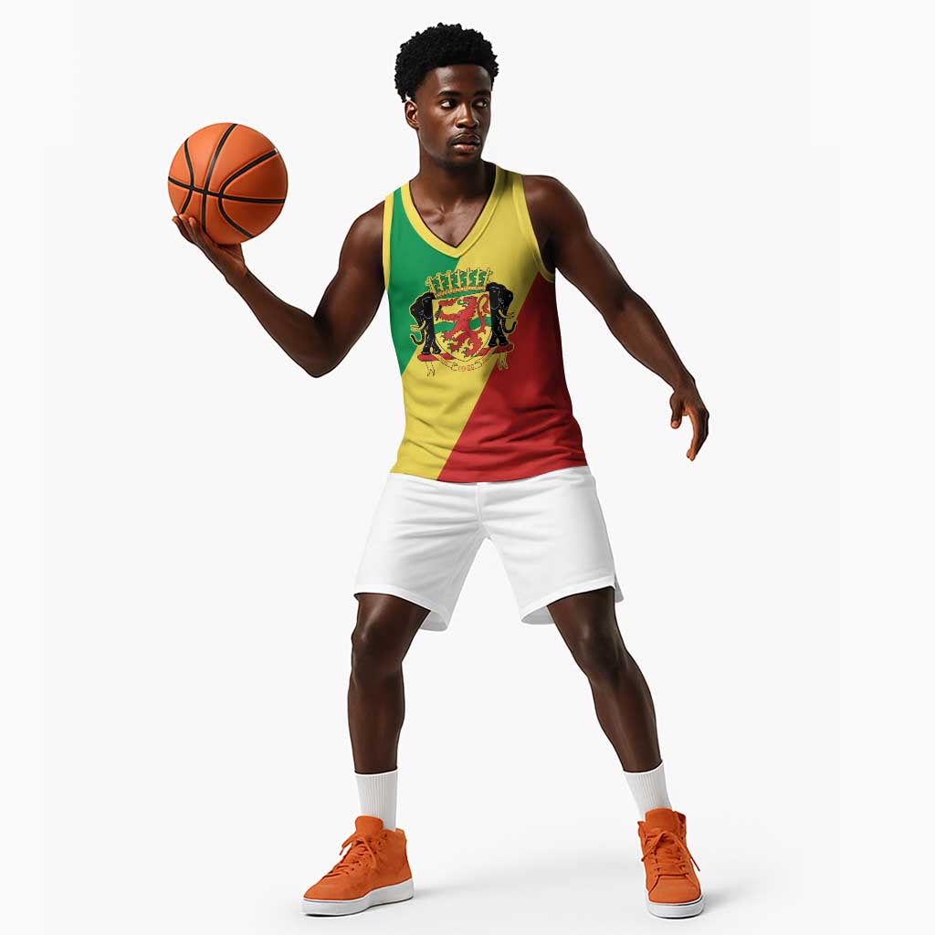 Republic of The Congo Personalized Basketball Jersey Simple Flag Style LT9